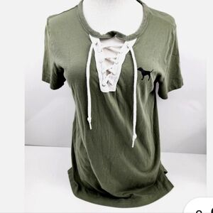 PINK/VS ARMY GREEN KRISS/KROSS FRONT TEE Small